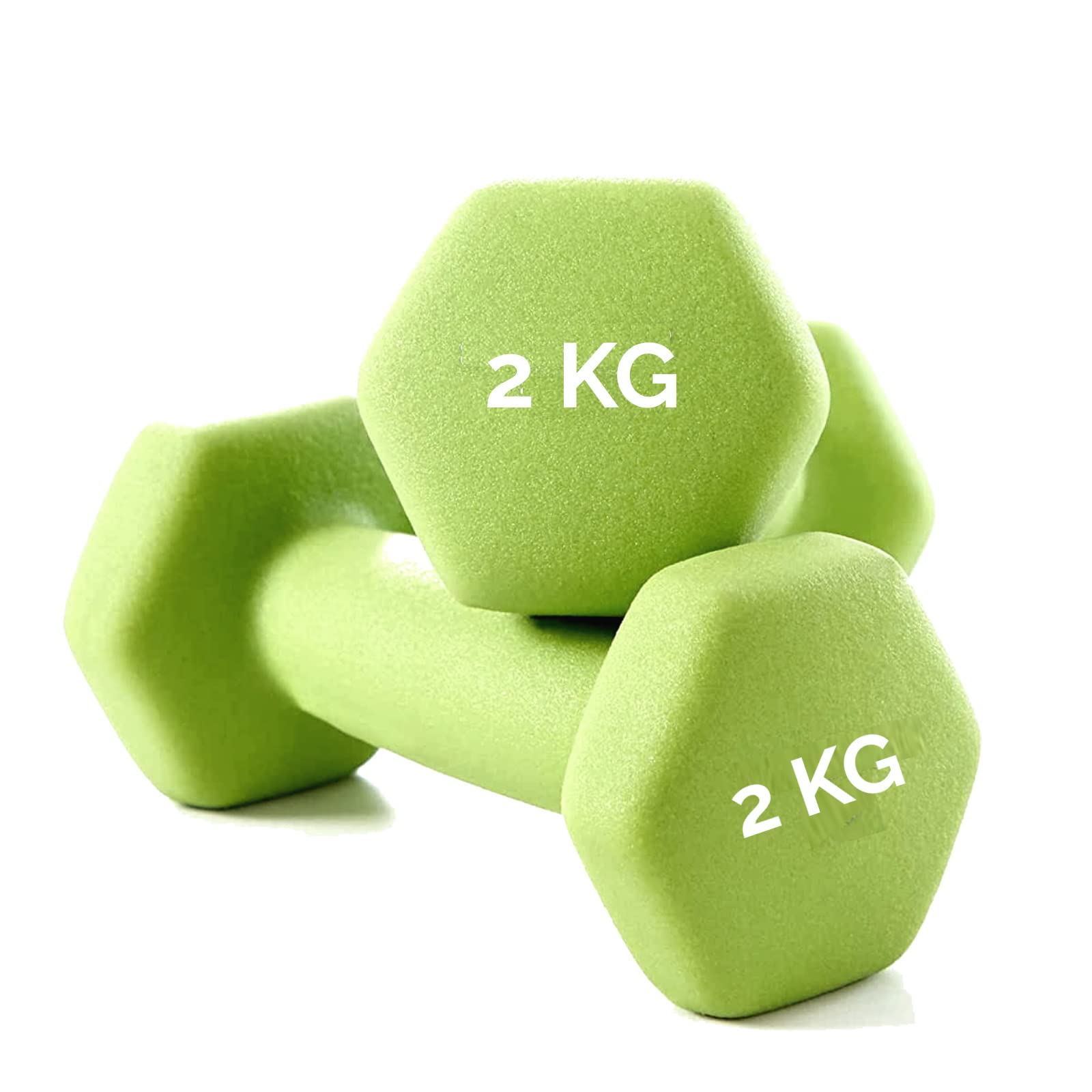 DUMBBELLS Weight Neoprene Dumbbells Ideal for Functional Fitness Exercises (2 x 2 kg)
