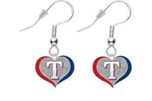 FINAL TOUCH GIFTS Texas Rangers Swirl Heart Earrings Pierced