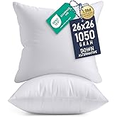 Utopia Bedding 26x26 Pillow Inserts, Set of 2, White – Indoor Decorative Throw Pillows for Bed, Sofa & Couch – Soft, Supportive & Fluffy Cushion Inserts