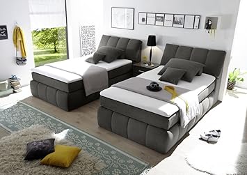 Boxspringbett 120x200 Mit Bettkasten Farbe Anthrazit Inkl Visco Topper Matratze 7 Zonen Tonnentaschenfederkern Multipocket Bett Von Mobel Boxx Amazon De Kuche Haushalt