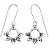 Boma Jewelry Sterling Silver Balinese Filigree Circle Dangle Earrings