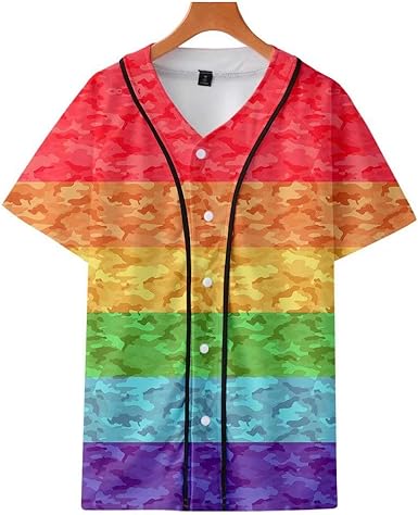 Top WHY Camiseta de Muchos Colores Camiseta con la Bandera del Arco Iris Camisas del Orgullo Gay Camiseta de Cuello Alto con Cuello en v para Hombre Stay Stay: Amazon.es: Ropa y