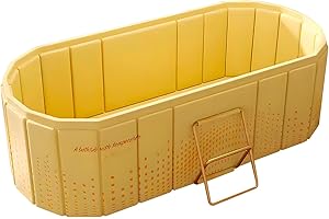 COBOPANDA Portable Bathtub for Adult 47" Large Collapsible Cold Plunge Bathtub Foldable No Installation Ice Bath Tub for Shower Stall, Bathroom Hot SPA Soaking Standing Tub