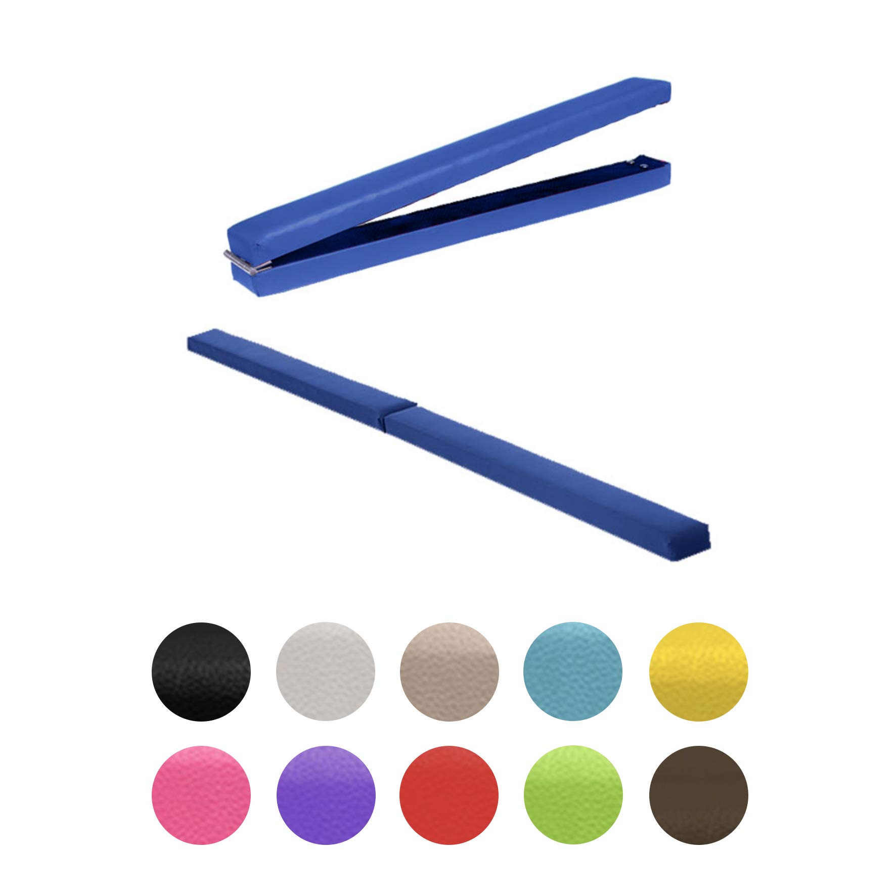 Royal Blue Faux Leather Folding Gymnastics Training Balance Beam