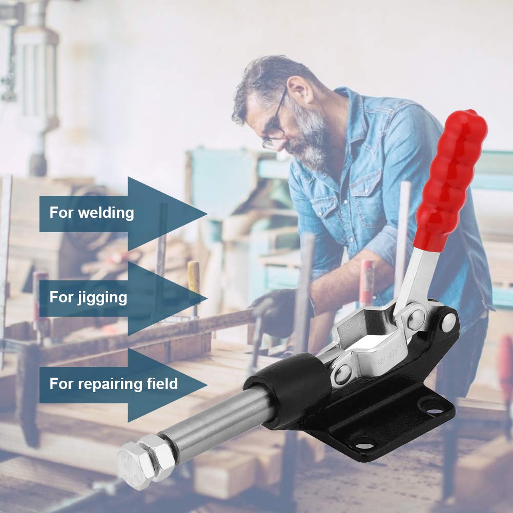 305E 42mm Push Pull Type Toggle Clamp,carbon steel Straight-Line Action Clamps - with flange base - Holding Capacity: 386kg