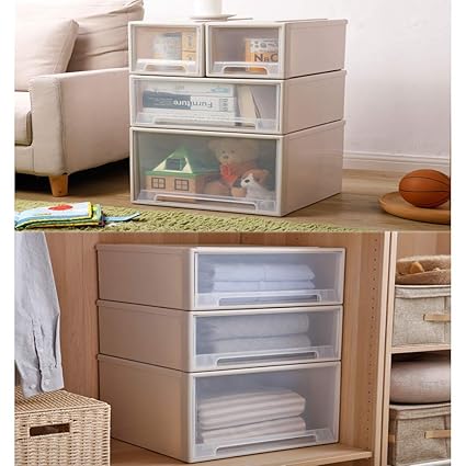 Amazon Com Qffl Shounahe Storage Box Drawer Type Plastic