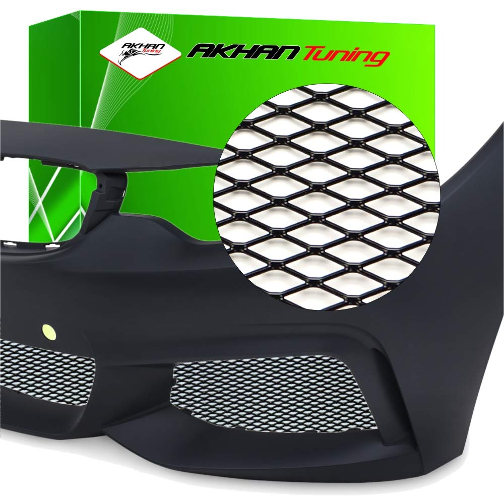 G97 - Aluminium Black Race Grill Mesh GAUZE NETTING SPORT CAR RACING GRILLE 120 x 20cm for bumper, spoiler, ventilation grill