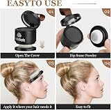 LOPHE Instantly Hairline Powder Natural Black Hairline Concealer with Mirror view 5