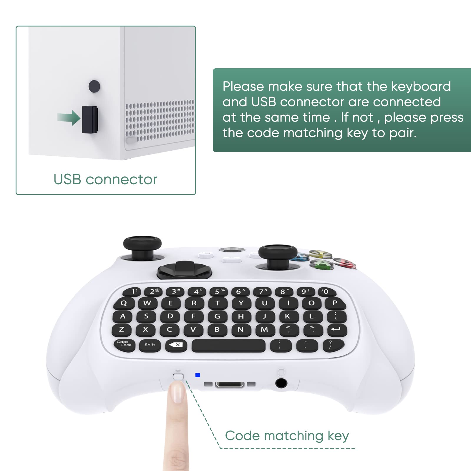 Controller Keyboard for Xbox Series X/S, Wireless 2.4G Ergonomic USB Gamepad Keypad QWERTY Chatpad with Audio and Headset Jack for Game Live Chat Compatiable with Xbox Series S/Series X/One/One S
