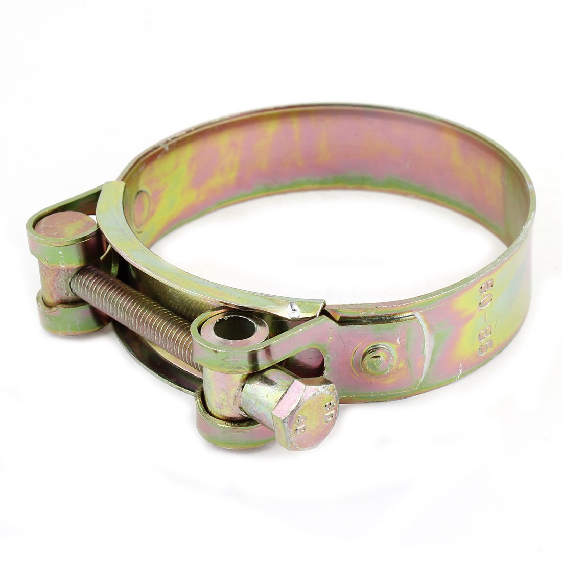 uxcell Brass Tone Pipe Hose Clamp Clip Fastener, 80-85mm