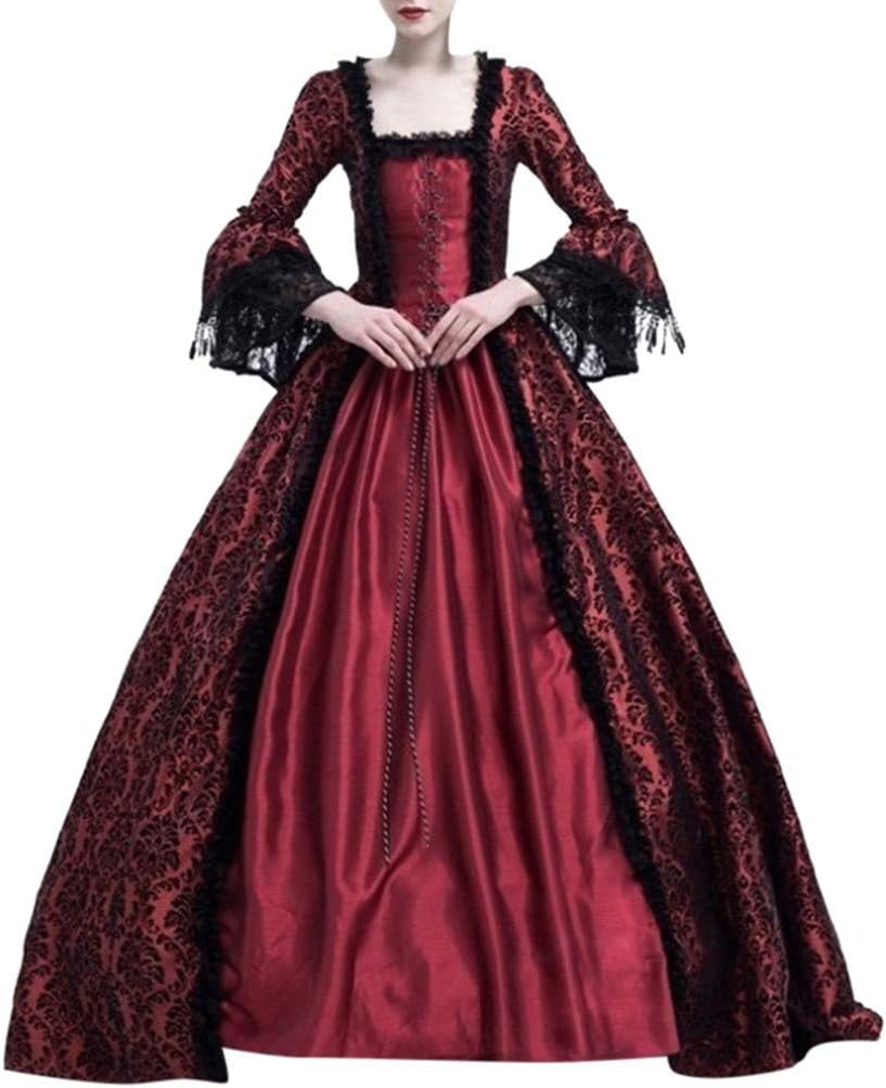 I613 Girls Sweet Lolita Gothic Dress Princess Lace Court Skirts Cosplay Costumes Womens Vintage Renaissance Costume