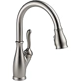 Delta Leland Brushed Nickel Kitchen Faucet with Pull Down Sprayer, Traditional Single Hole Kitchen Sink Faucet, Single Handle, SpotShield Stainless 9178-SP-DST