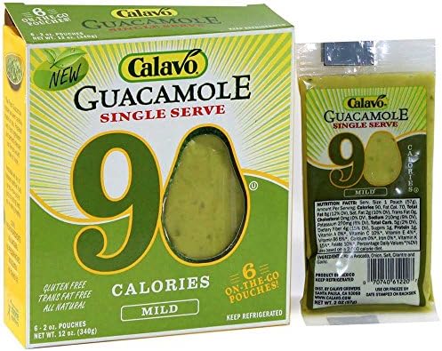 Calavo Single Serve Calories Guacamole - Mild Pack, 2 Ounce -- 6 per case.