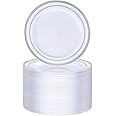 BESTVIP 100PCS Silver Plastic Plate, 7 Inch Disposable Dessert Plate Party with Silver Rim, Heavy Duty Disposable Plastic Plates for Party, Wedding and Birthday
