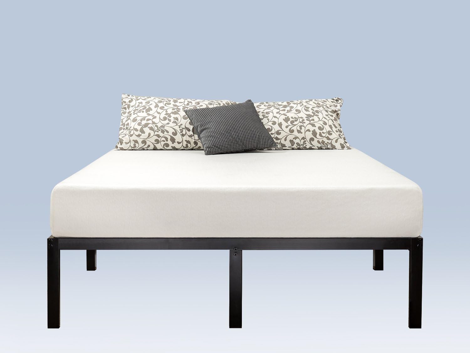 Zinus Yelena 14 Inch Classic Metal Platform Bed Frame with Steel Slat Support / Mattress Foundation, Queen,AZ-MPSC-14Q,Black: Furniture & Decor