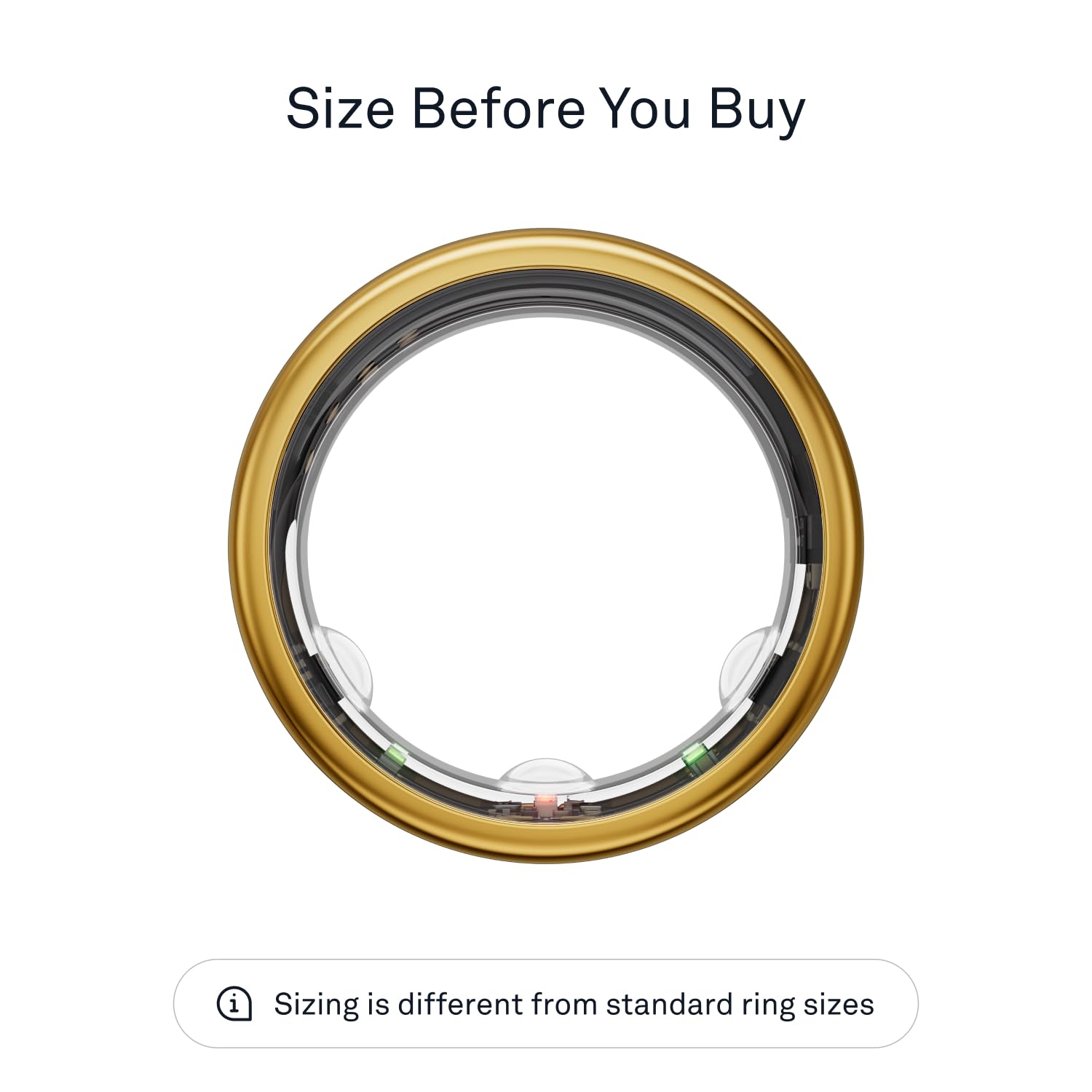 Oura Ring Gen3 Horizon - Gold - Size 6 - Smart Ring - Size First with Oura Ring Gen3 Sizing Kit - Sleep Tracking Wearable - Heart Rate - Fitness Tracker - 5-7 Days Battery Life