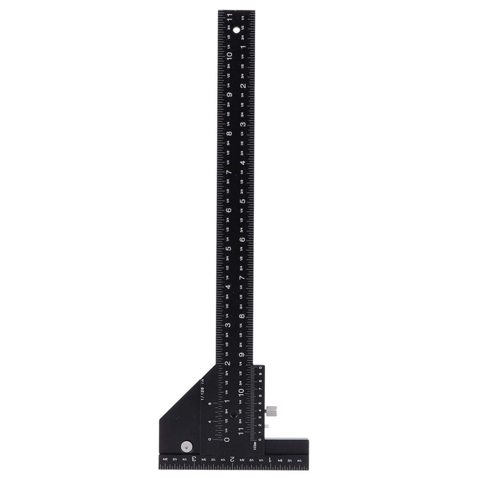 T Ruler with11Inches Total Lenth,Aluminum Alloy Woodworking Wood Scriber Measure Scribing Ruler Suitable for Workshop/DIY Tool/Modelers/Joiners/Cabinet Makers