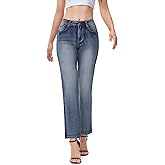 Y imoso Women's Straight Leg Jeans High Waisted Stretchy Denim Pants with Pockets