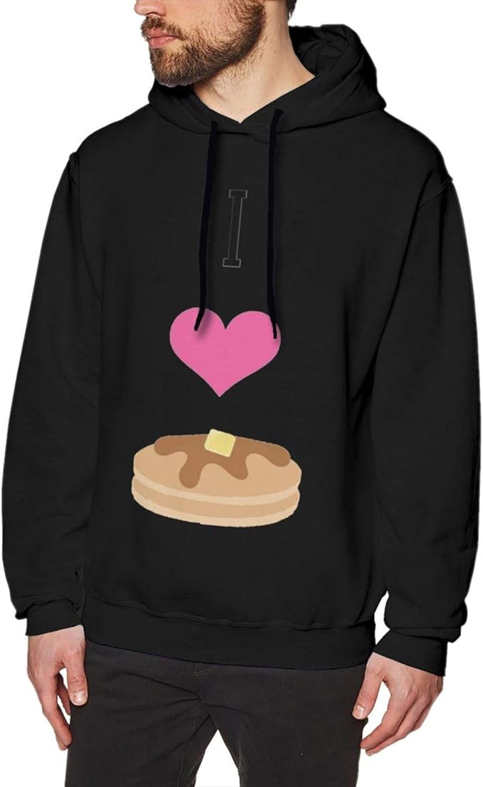 I Love Pancakes Men's Hoodies Printed Pullover Winter Warm