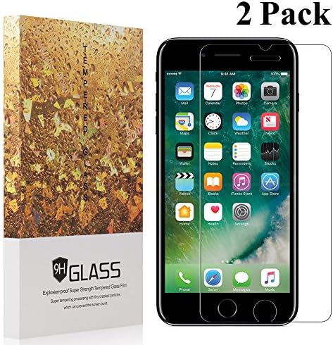 iPhone 7 Screen Protector,[2 Pack] YMAKSI Ultra Clear Scratch Proof Tempered Glass Premium Screen Protection for Apple iPhone 7, Lifetime Replacement Warranty