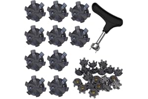 Wanfoou 20Pcs Golf Shoe Spikes Studs Replacements Tooth Stinger Screw Cleats, Universal Non-Slip Golf Shoes, Grey