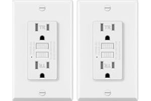 ELECTECK 2 Pack GFCI Outlets 15 Amp, Tamper Resistant (TR), Decor GFI Receptacles with LED Indicator, Ground Fault Circuit In