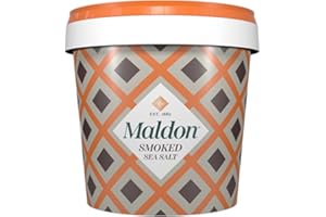 Maldon Salt, Smoked Sea Salt Flakes, 1.1 lb (500 g), Bulk Tub, Kosher, Natural, Gently Smoked Over Oak, Handcrafted, Gourmet,