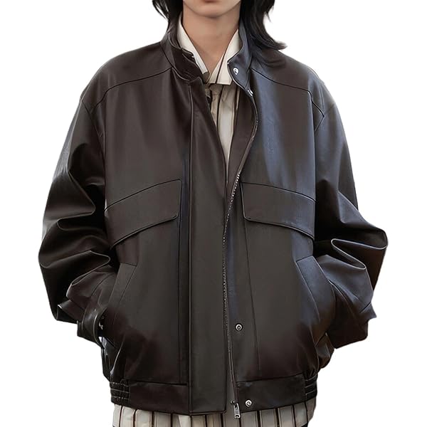 Women's Dark Brown Biker Genuine Sheepskin Drop Shoulders Casual