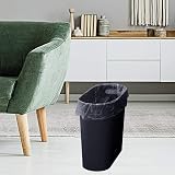 Caxmtu 10L Small Bathroom Trash Can Plastic Bin with Handle 2 Pack Black view 2