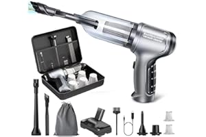 DYNGSHOO Car Vacuum 15000PA 3 IN 1 Brushless Motor Handheld Vacuum Cordless Rechargeable Portable Mini Wireless Vacuum Cleaner Car Accessories for Men, Women,Car,Pet Hair,Desktop Home Cleaning ( TypeC)