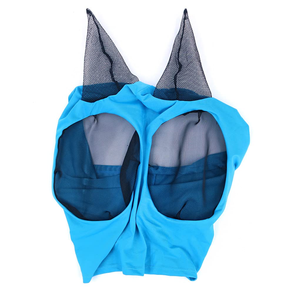 CENPEK Horse Fly Mask with Ears, Smooth and Elasticity Fly Masks for Horses with UV Protection, Blue