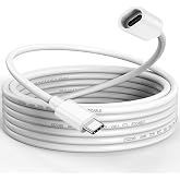 URELEGAN 15FT USBC Extension Cable for Ring Solar Panel and Camera | White Waterproof USB Type-C Male to Female Extender Cord Charger for Ring USBC Solar Panel,Security Camera,Mag-Safe Charger