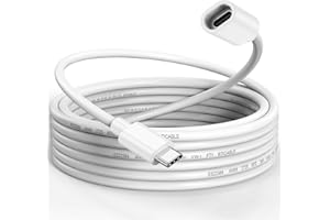 15FT Long USBC Extension Cable for Ring Solar Panel and Camera, White Waterproof USB Type-C Male to Female Extender Cord Char