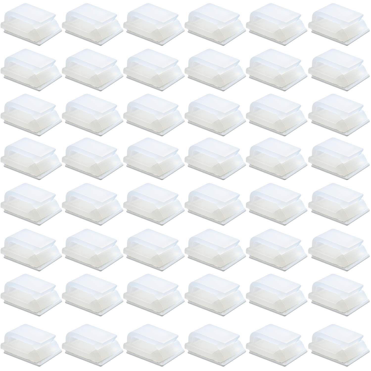 Chuangdi 50 PCS Self Adhesive Electrical Cable Clips for Wall 13 x 10 mm Cable Wire Management Wire Clips for Car, Office and Home, White