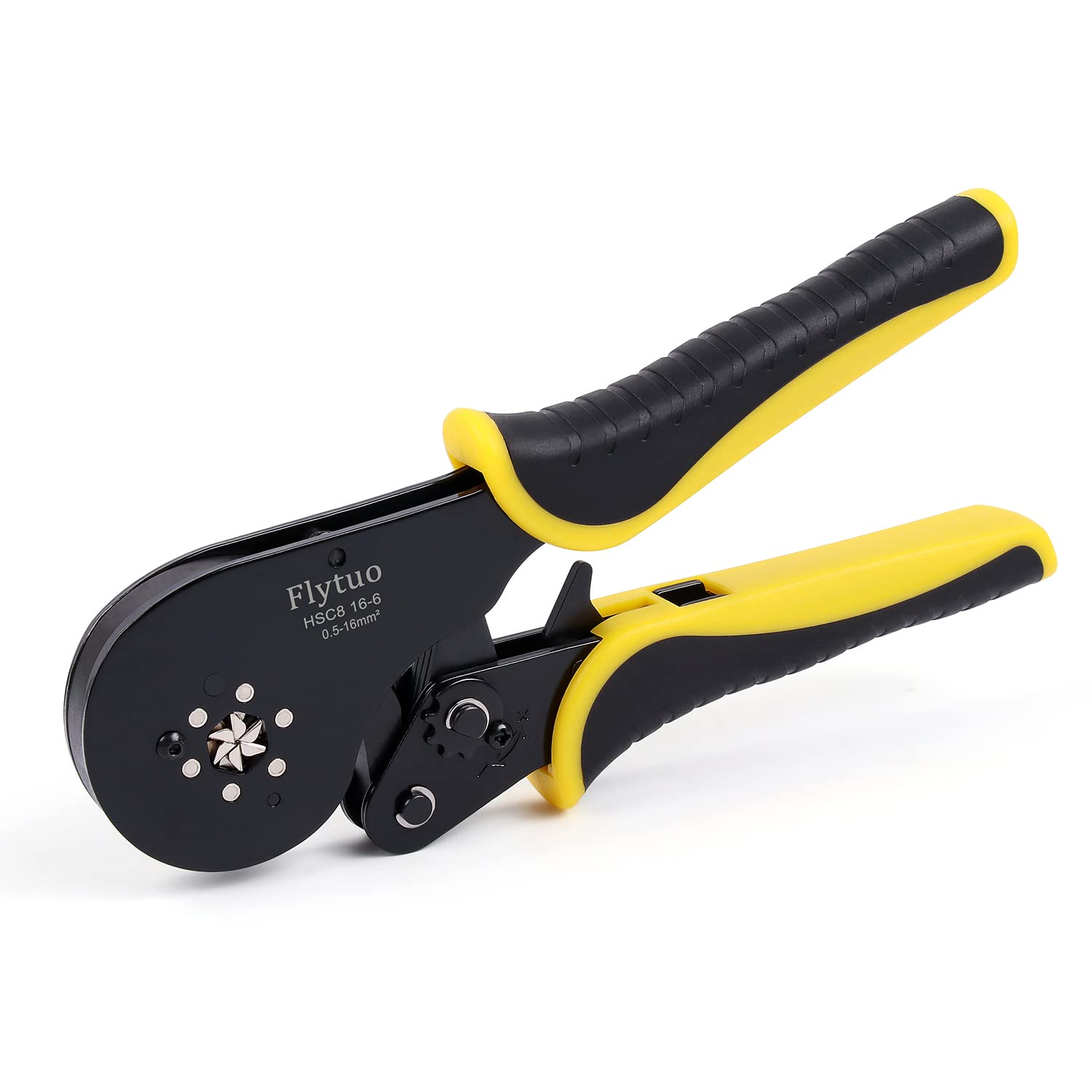 Flytuo 0.5-16mm² Ferrule Crimping Tools, Hexagonal Bootlace Ferrule Crimping Tool Adjustable Ratchet Crimping Wire Tool for Cable End Sleeves and Wire Ferrules