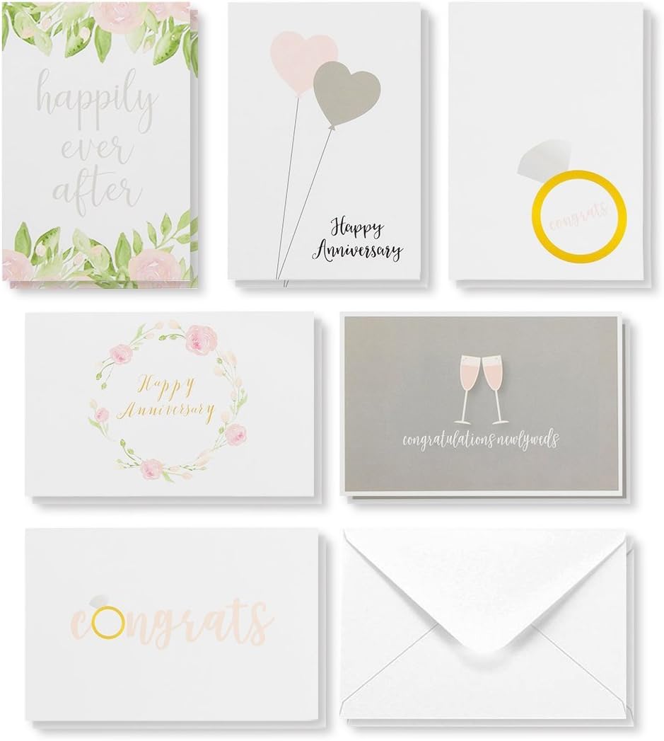 Anniversary Card 36 Pack Happy Anniversary Cards 6 Designs Wedding And Engagement Anniversary Greeting Card Bulk Box Set Envelopes Included 4 X 6 Inches Amazon Co Uk Office Products