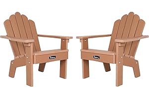 FUNBERRY Kids Outdoor Chair, CPC Certified HDPE Kids Adirondack Chairs Set of 2, All Weather Easy Installation Toddler Outdoor Chair with Ergonomic Design for Patio, Garden, Picnic, Backyard, Beach
