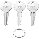136E Universal File Cabinet Key for HON Office Desk - 3 Pack | 136E Replacement Keys For HON File Cabinets