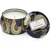 Voluspa Moso Bamboo, Mini Tin Candle, 4 Ounce, 25 Hour Burn Time, & Coconut Wax for Clean Burning, Handcrafted in the USA