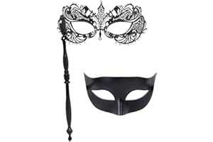 IETANG Couple Mardi Gras Mask Venetian Masquerade Mask Set Party Costume Accessory