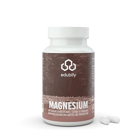 Magnesium-Kapseln Mit Magnesiumglycinat, Citrat & -Carbonat Ohne Magnesiumstearat Mit Vitamin B6 (P-5-P) Vegan (90 Kapseln)