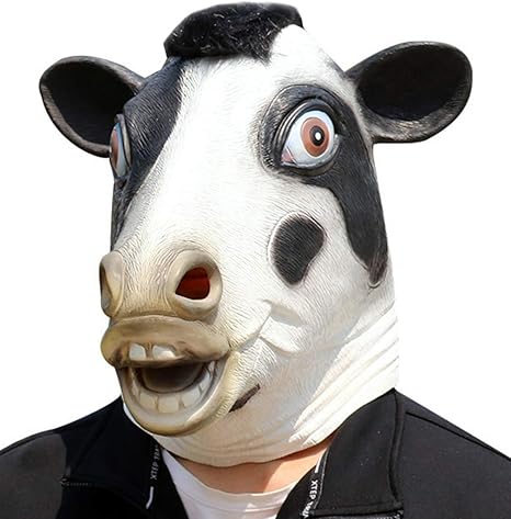 Amazon Marryme 動物マスク パーティーマスク なりきりマスク 牛マスク 仮面 お面 かぶりもの 変装 コスプレ コスチューム用小物 お祭り 宴会 学園祭 文化祭 ハロウィン ブラック フェイスマスク 通販