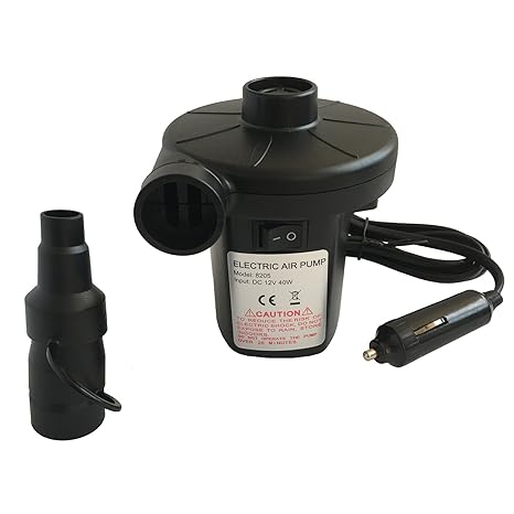 KanCai Elektrische Luftpumpe,DC 12V Auto Elektropumpe mit 3 Aufsätze,für Home Camping Luftmatratzen, Schlauchboote Aufblähung