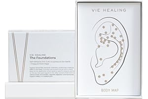 Vie Healing 24K Gold Ear Seeds - Acupressure Ear Seeds - Ear Seed Chart, Elegant Wellness & Style - Boost Relaxation, Support Well-Being - ACU Ear Seeds - Gold Ear Seeds - (The Foundations) - 20 pcs