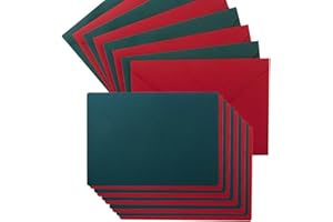 WISHOP A7 Christmas Envelopes and Blank Cards 24 Pieces A7 Envelopes and 24 Pieces 5x7 Colorful Flat Cards for Weddings, Invitations, Birthday, Baby Shower (Christmas Green/Red)