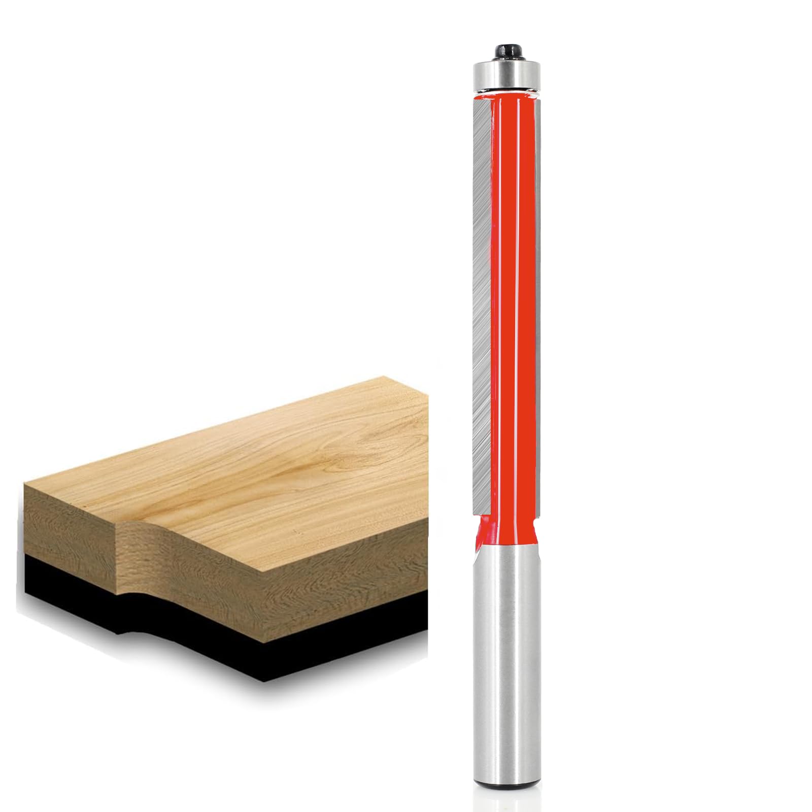 Akylin Extra Long Flush Trim Router Bit 1/2 Inch Shank - Cut Dia 1/2", Cutting Length 3" , Top Bearing Template Router Bits, Flush Cut Router Bit for Woodworking Trimming, by Akylin. — image 1