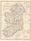 1799 CLEMENT CRUTTWELL MAP IRELAND VINTAGE POSTER ART PRINT 12x16 inch 30x40cm 2881PY