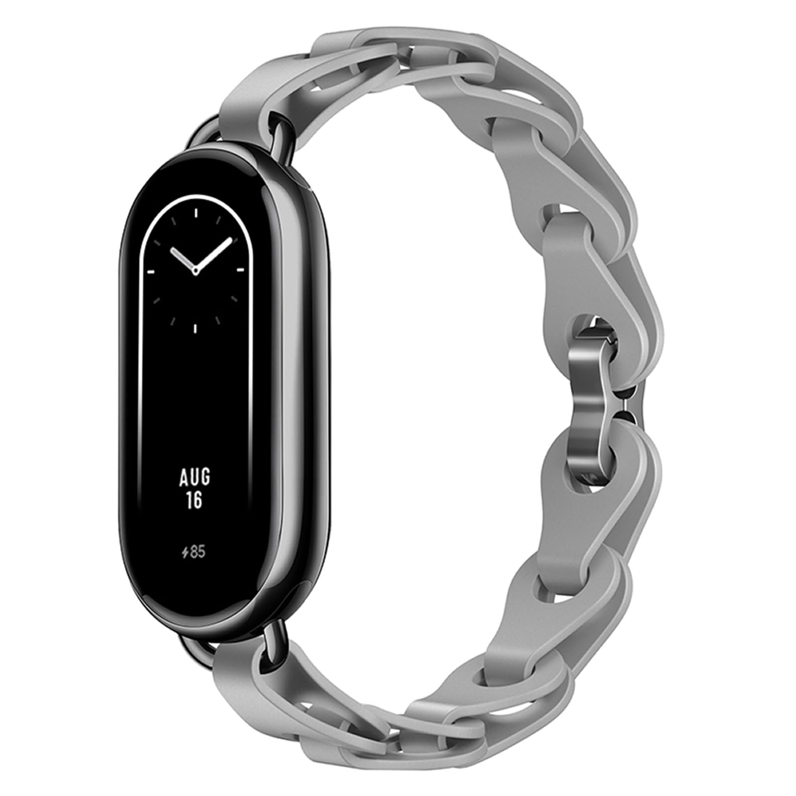 XIHAMA Strap Compatible with Xiaomi Smart Band 9, Silicone Bracelet with Ring Buckle Replacement Watch Band for Xiaomi Mi Band 8/9 Ladies Women (Grey)