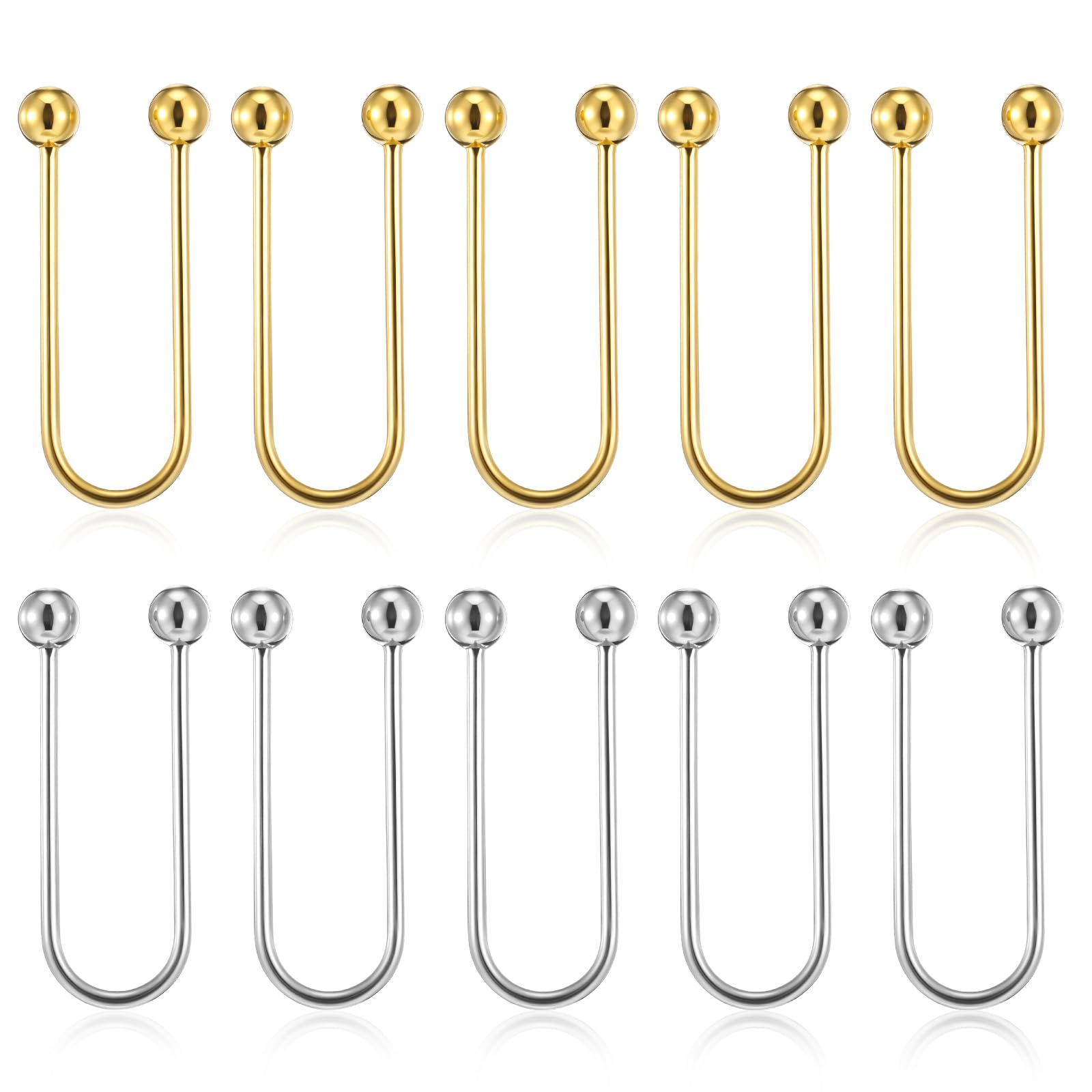 Photo 1 of 10 PCS Alloy Bikini Clips, Metal U Shape Ring Garment Clasps, Bra Hook Closure, Swimwear Front Clasp, Bikini Clasp Replacement Part Suit for Costume Accessory, Bras Swimwear (Gold, Sliver)