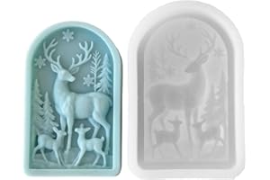 2. Christmas Deer Embossed Silicone Mold Soap Fondant & Epoxy Resin Holiday Mold